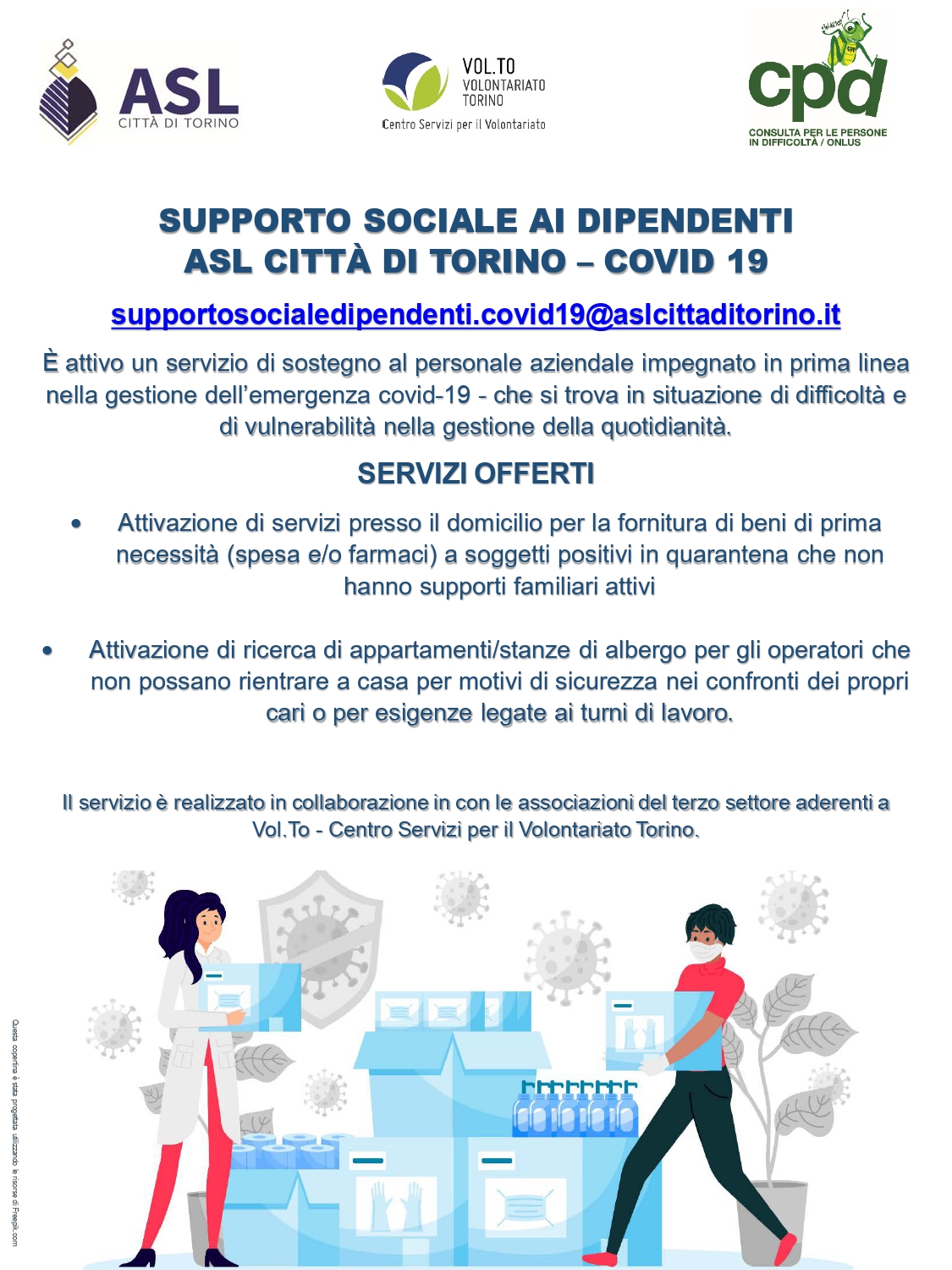 Featured image for “Supporto sociale ai dipendenti asl città di torino per l’emergenza covid 19”