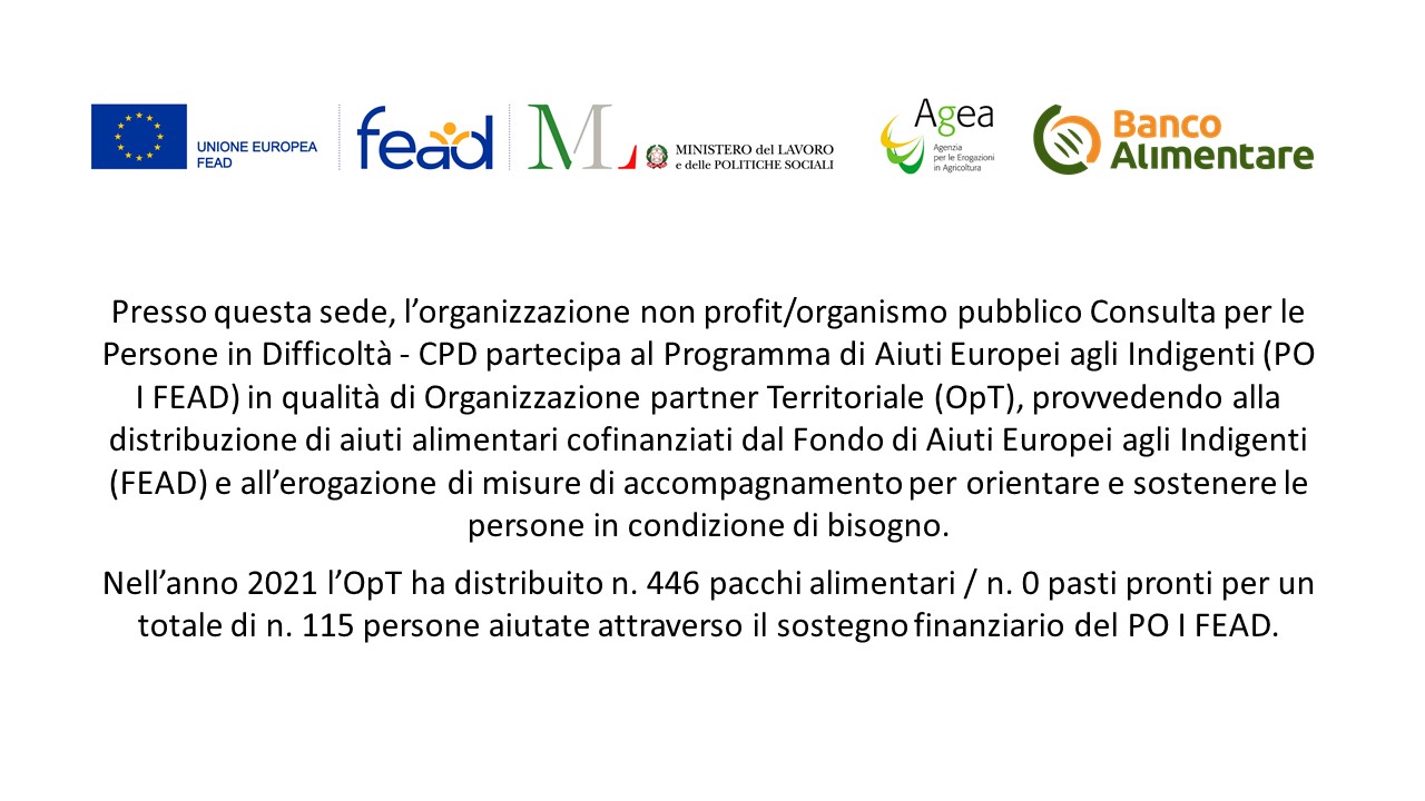 Featured image for “Partecipazione al programma “Aiuti europei agli indigenti””