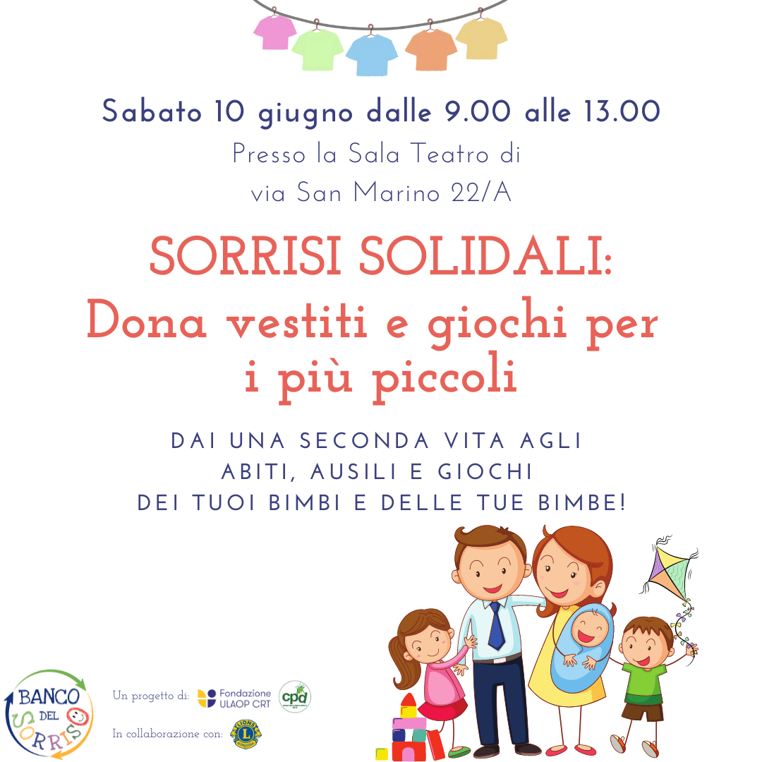 Featured image for “SORRISI SOLIDALI: Dona vestiti e giochi per i più piccoli”