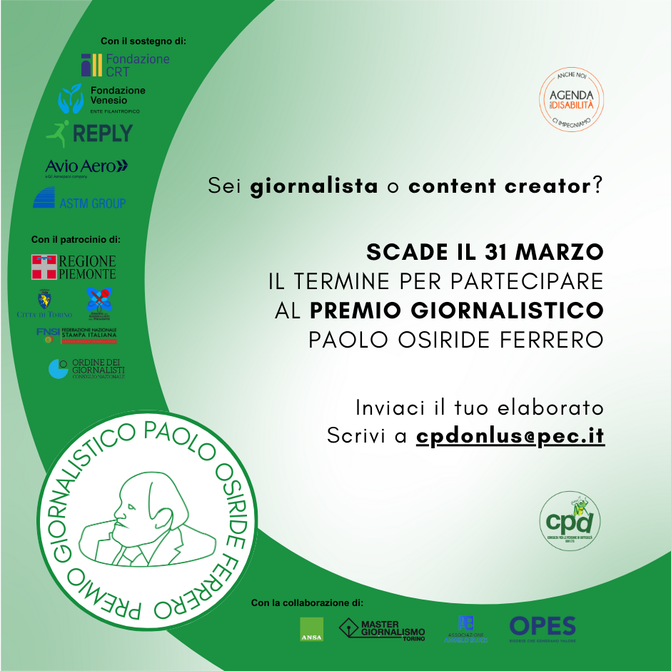 Featured image for “SI AVVICINA LA SCADENZA PER IL PREMIO PAOLO OSIRIDE FERRERO 2024”